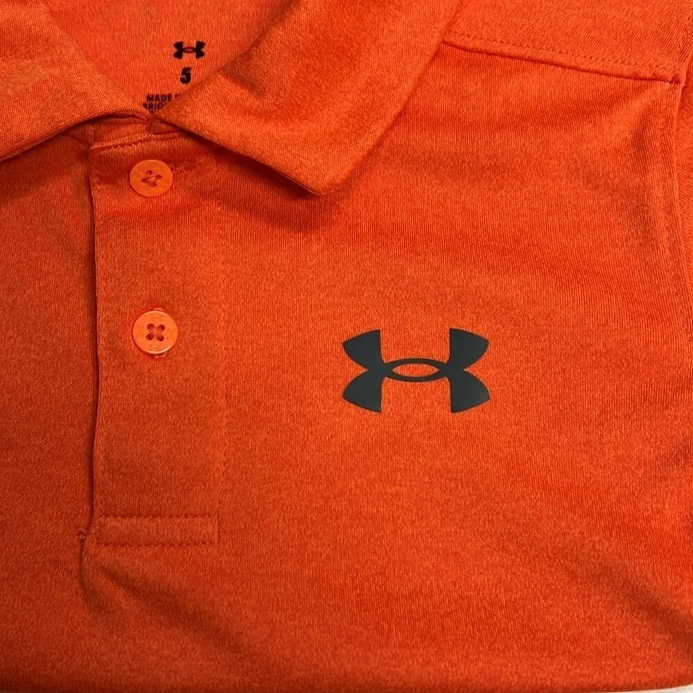 Boys Under Armour‎ Match Polo Orange Blast Size 5 New with Tags